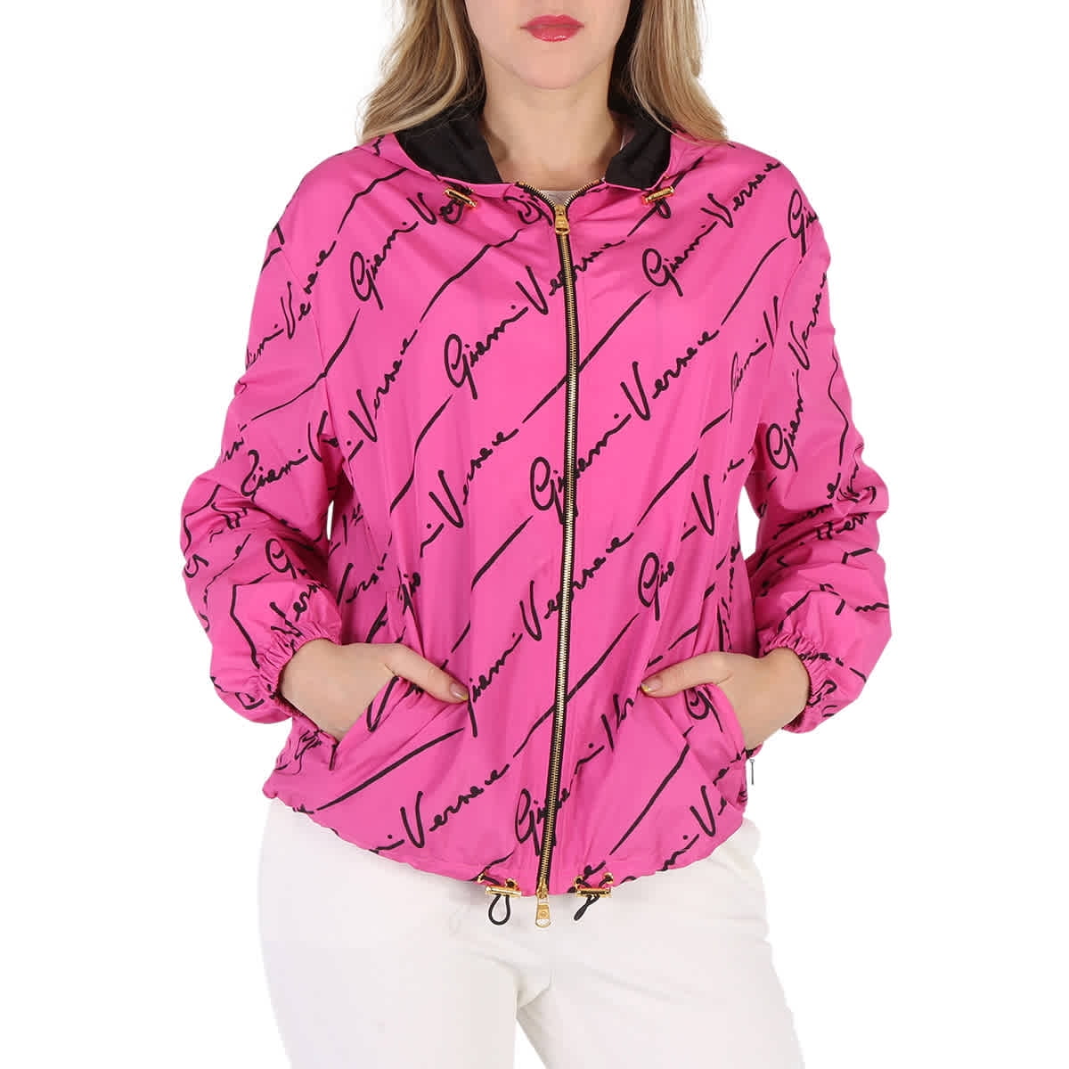 Pink brand windbreaker jacket top