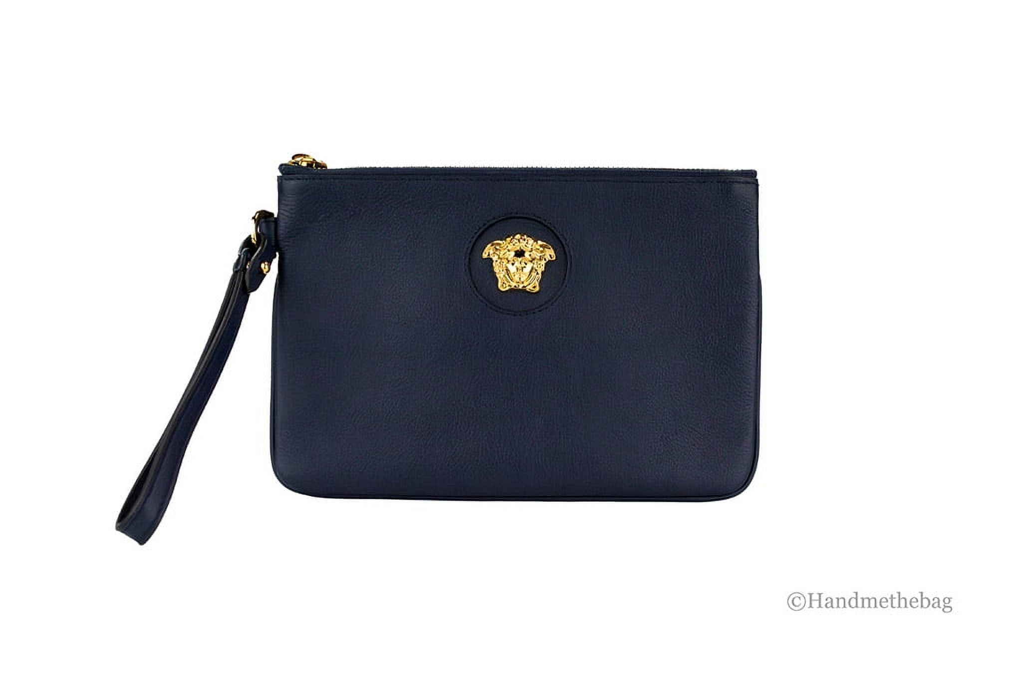 Versace Small Navy Pebbled Leather Wristlet Clutch Pouch Evening Bag dc882237 373a 4e7d 841c 33dc737b6a29.e9b5884bf0363bb43a348a2d9086dd69