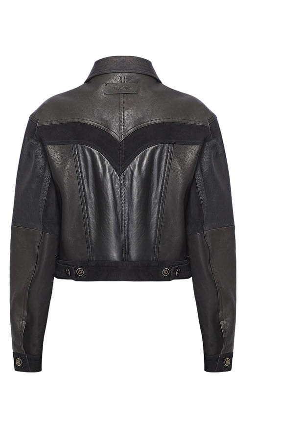 Structured Leather Jacket With Suede Inserts (Women's)