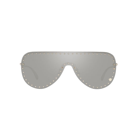 Versace Light Grey Mirror Silver Shield Ladies Sunglasses VE2230B 12526G 45
