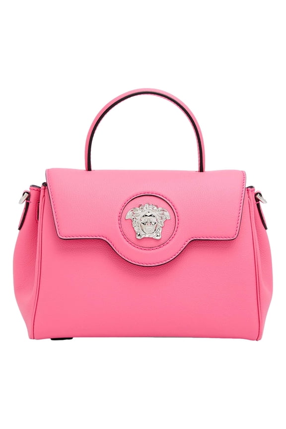 Top Handle Flamingo Pink Vitello Leather Handbag