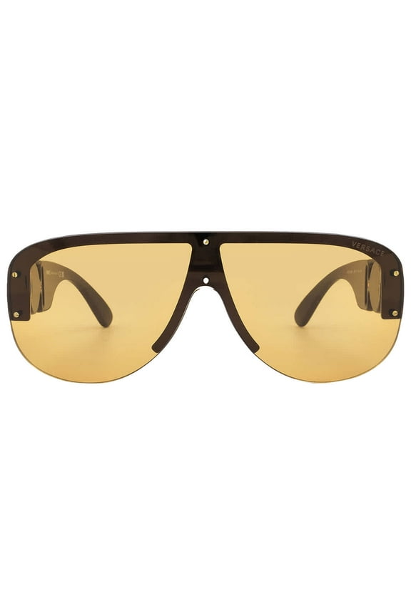 Unisex Semi Rimless Fashion Sunglasses, Black/Orange