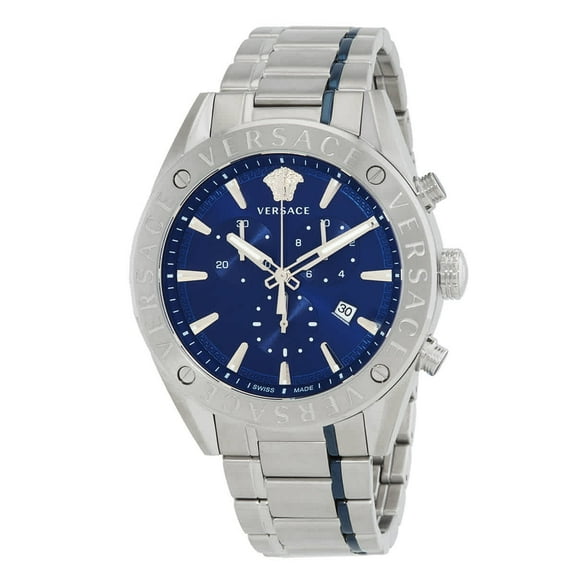 Versace V-Chrono Chronograph Quartz Blue Dial Men's Watch VEHB00519