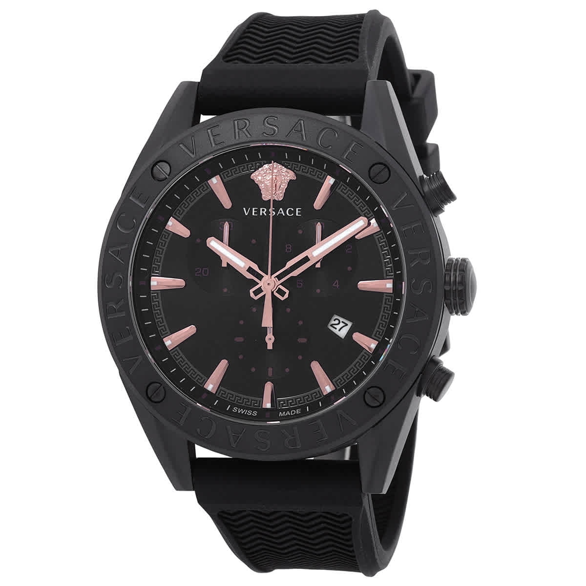 Versace V-Chrono Quartz Black Dial Men's Watch VEHB00419 - Walmart.com