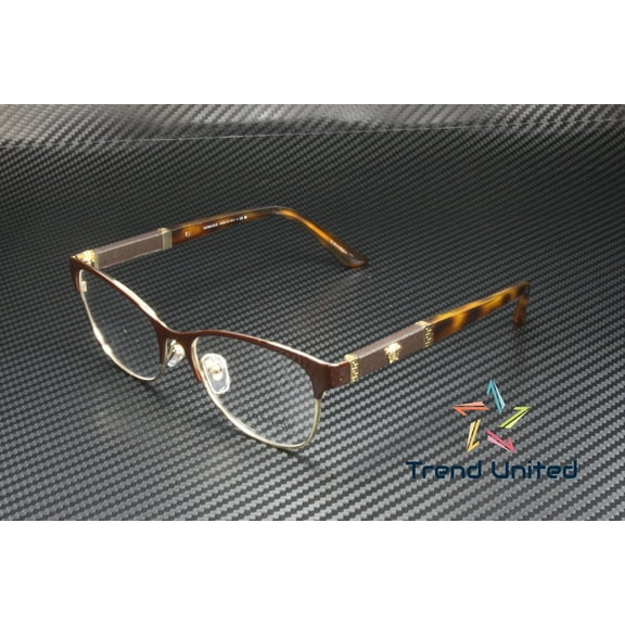 Versace VE 1233Q Metal Womens Cat-eye Eyeglasses Brown Pale Gold 53mm Adult