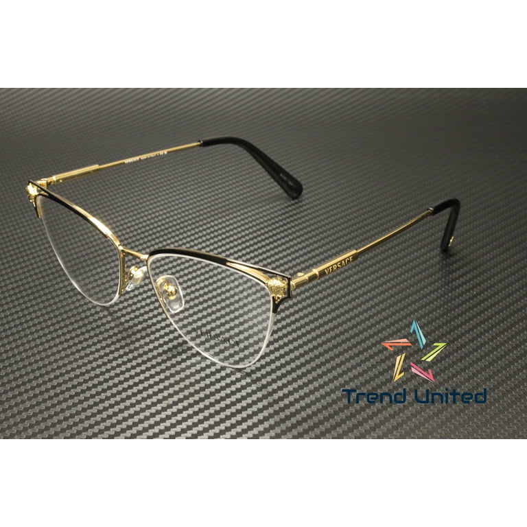Versace Women's Gold Metal Frame Full Rim Eyeglasses, Cat-Eye