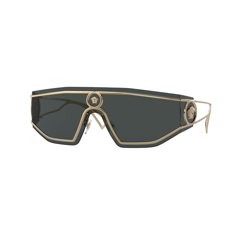 Versace VE 2226 Metal Unisex Shield Sunglasses Gold 45mm  display picture 2