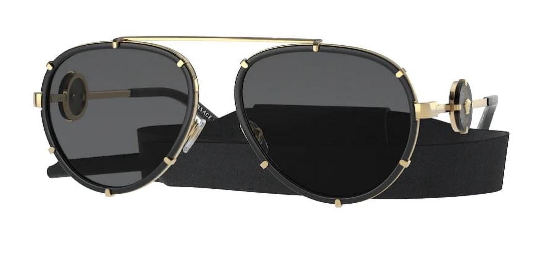 Versace VE 2232 Metal Womens Aviator Sunglasses Black 61mm Adult