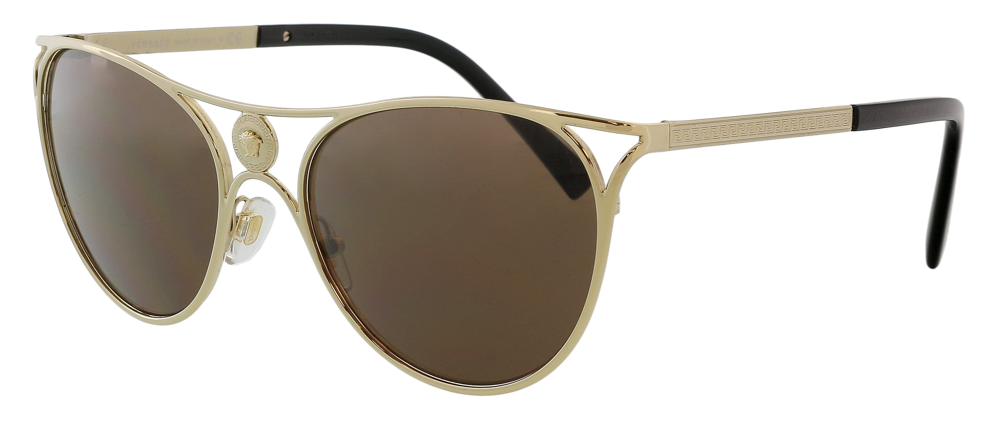 Versace VE 2237 Metal Womens Cat-Eye Sunglasses Pale Gold 