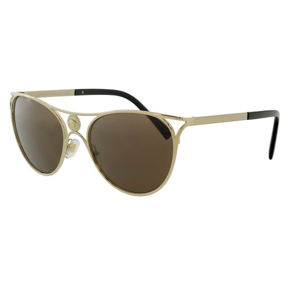Versace VE 2237 Metal Womens Cat-Eye Sunglasses Pale Gold 57mm Adult