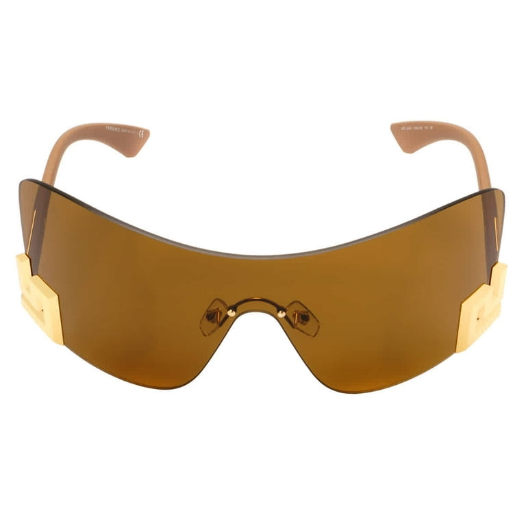 Versace Womens Shield Sunglasses VE 2240 100263, Bronze Metal