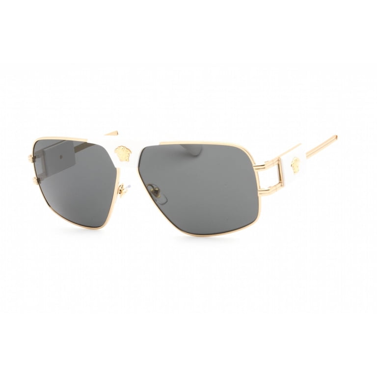 Versace White Gold Two Tone Sunglasses Unisex Versace VE2232 XXL (61 - 18) with Grey lenses and White  main image 3