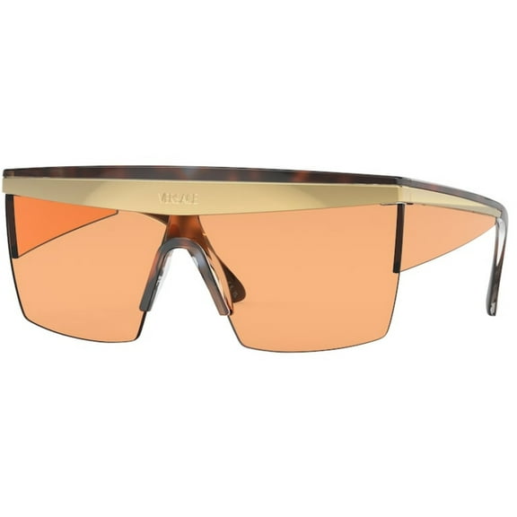 Versace VE 2254 Metal Unisex Shield Sunglasses Havana 33mm Adult