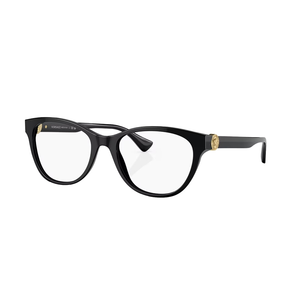 Versace VE 3330 Plastic Womens Cat-Eye Eyeglasses Black 53mm Adult ...