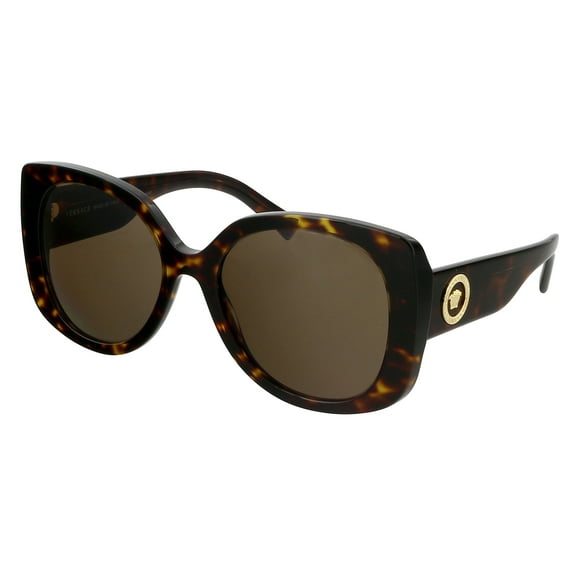 Versace VE 4387 Plastic Womens Rectangle Sunglasses Havana 56mm Adult