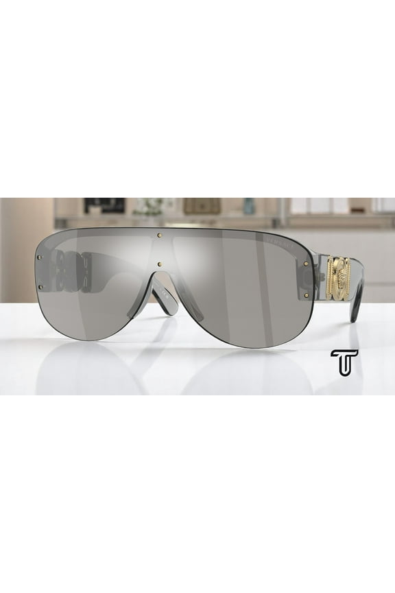 VE 4391 Plastic Unisex Shield Sunglasses Transparent Grey 48mm Adult