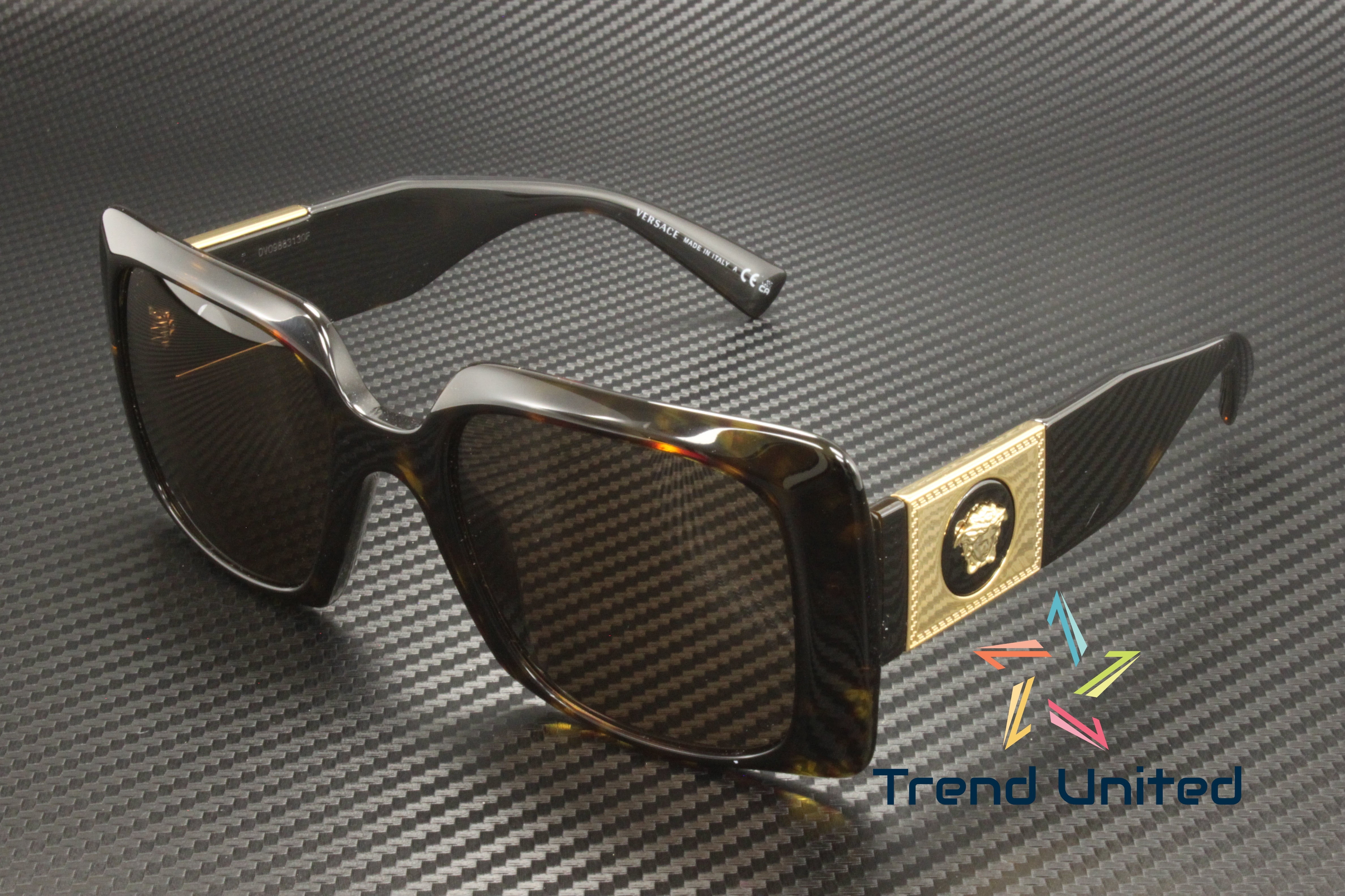 Versace VE 4405 Plastic Womens Rectangle Sunglasses Havana 54mm Adult