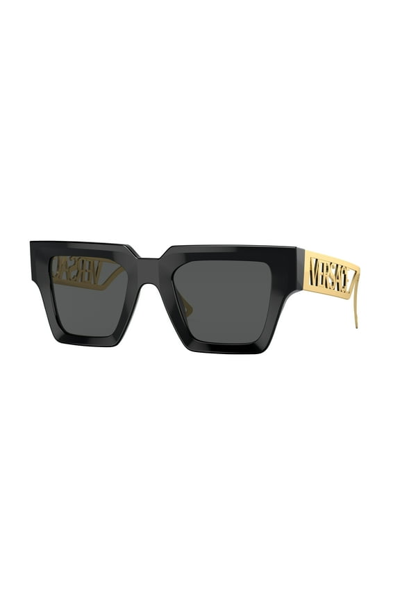 VE 4431 Plastic Womens Square Sunglasses Black/Gold 50mm Adult