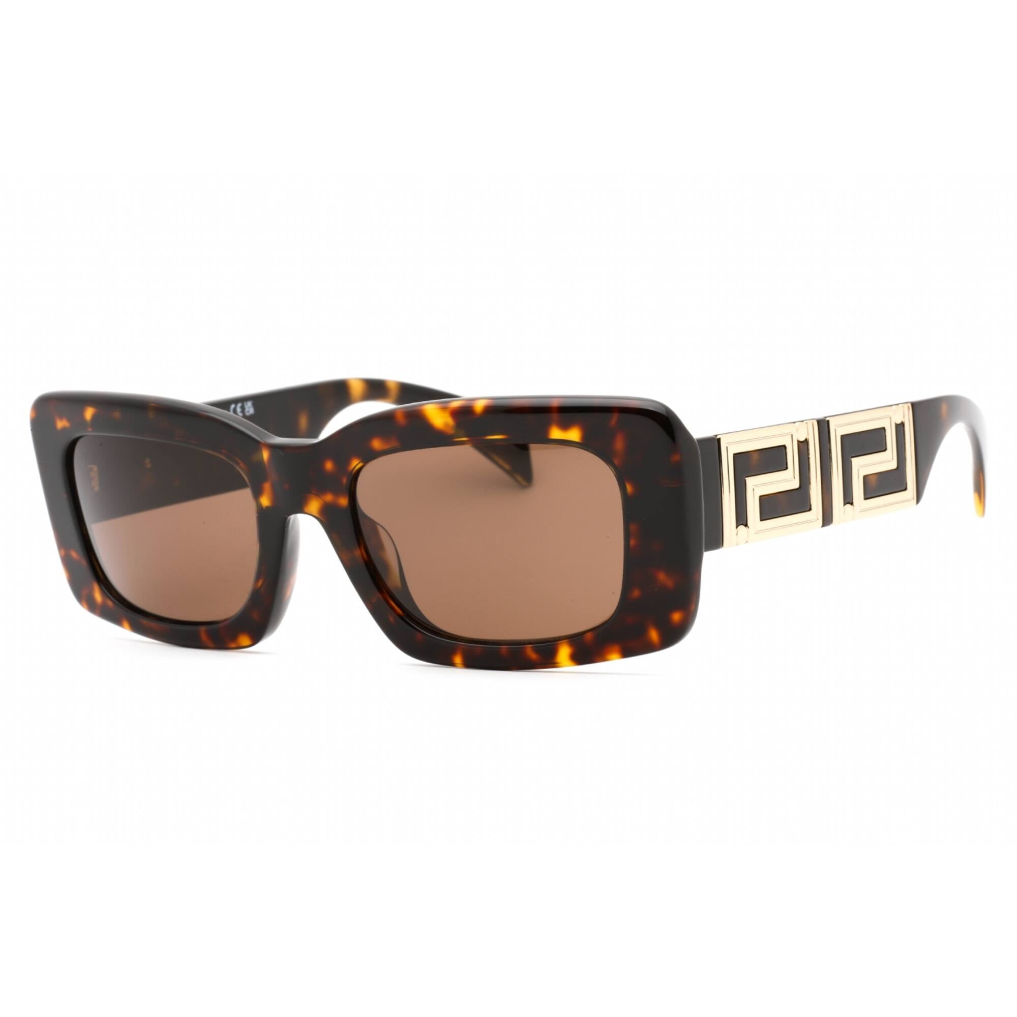 Versace VE 4444U Acetate Womens Rectangular Sunglasses Havana 54mm Adult