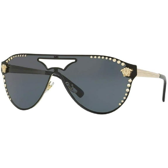 Versace VE2161 125287 42M Pale Gold/Grey Aviator Sunglasses For Men For Women+FREE Complimentary Eyewear Care Kit