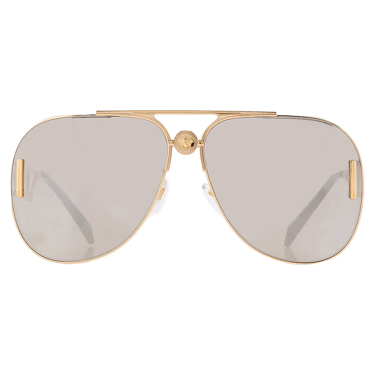 Gold Gray Mirror Aviator Unisex Sunglasses Jet Gold Grandpa Thin Aviator Mirrored Sunglasses with  main image 2