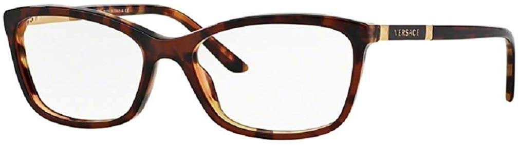 Versace Ve3186 5077 54m Amber Havana Havana Butterfly Eyeglasses For Women Free Complimentary