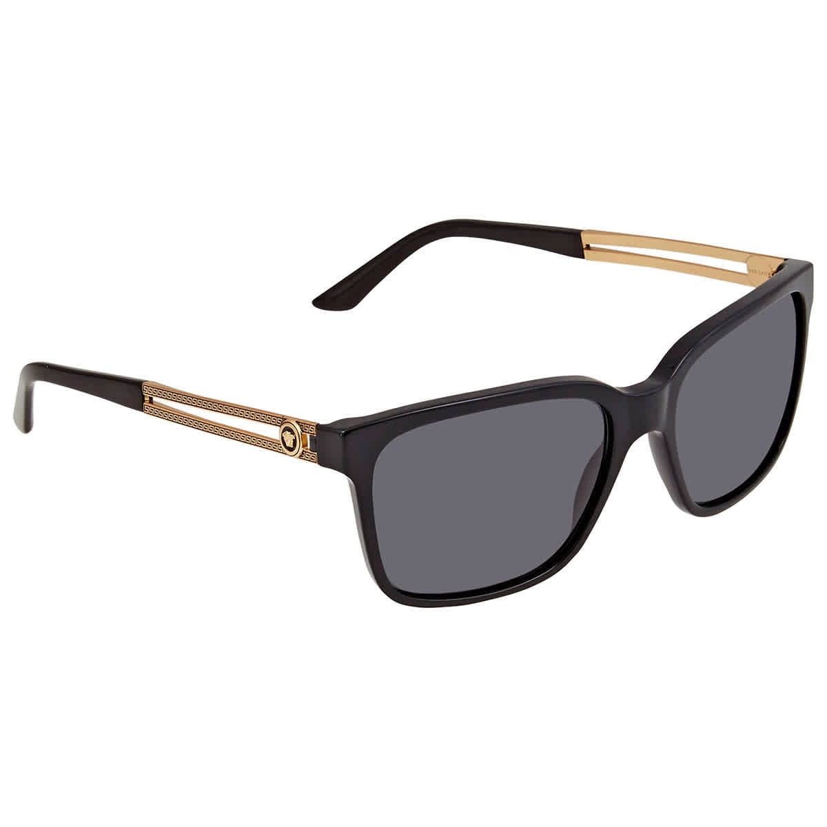 Prada PR 17WS Plastic Womens Rectangle Sunglasses Black 49mm