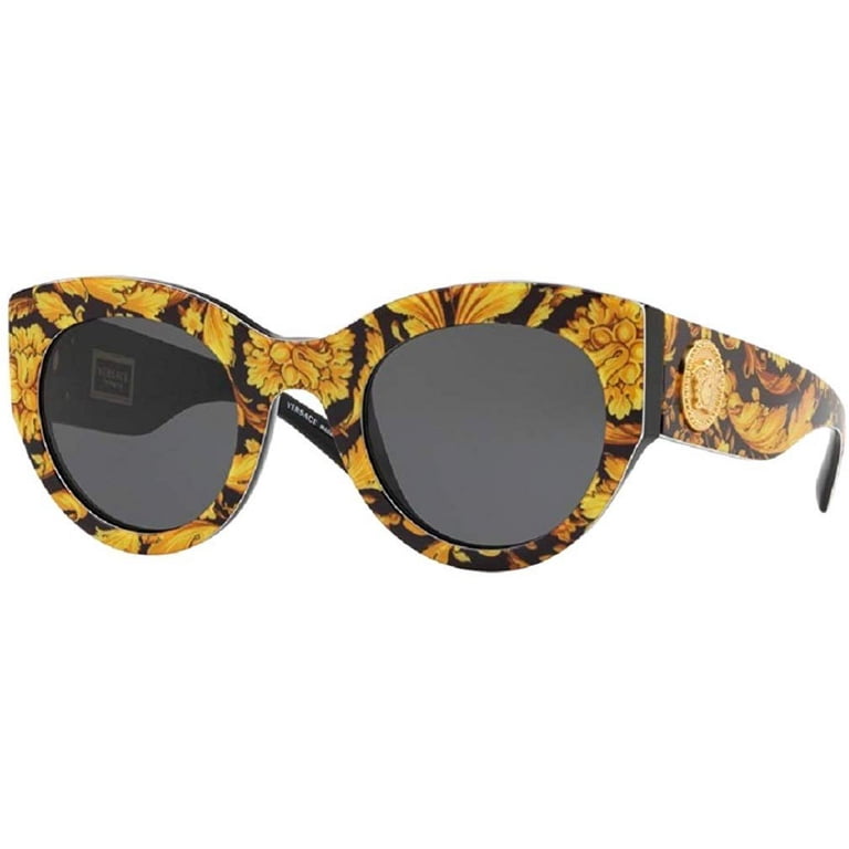 Versace Black and Yellow Cat-Eye Sunglasses Shop VE4267 Retro Cat-eye Sunglasses in Black and Yellow  main image 4