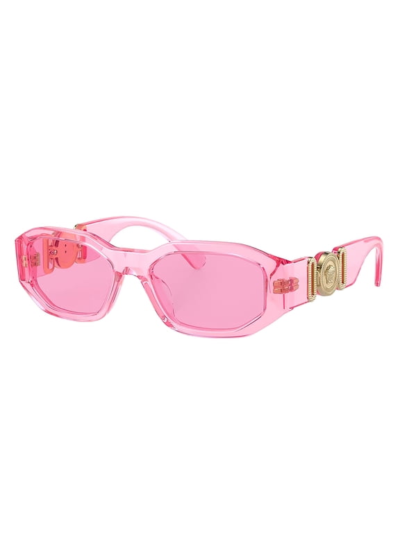 VK 4429U Plastic Unisex Irregular Sunglasses Transparent Pink 48mm Adult