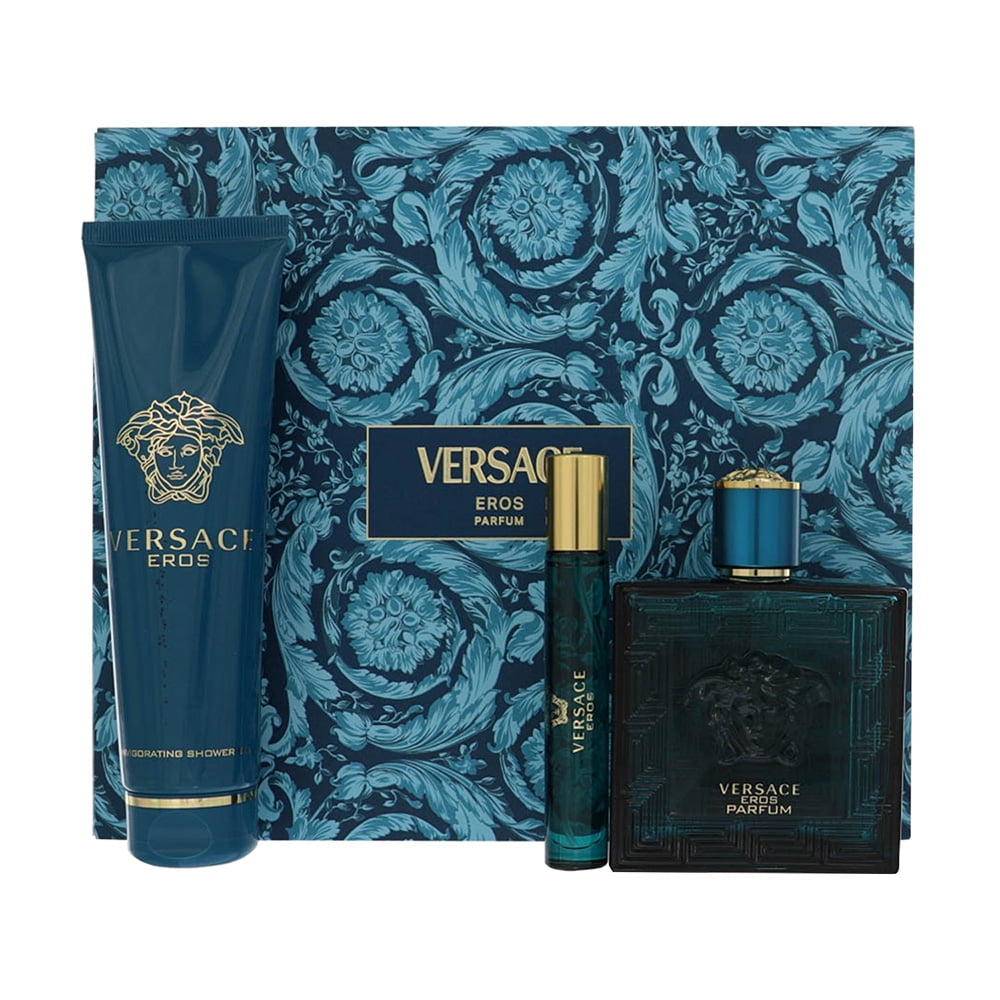 Versace Versace Eros , 3 Pc Gift Set 3.4oz Parfum Spray, 0.3oz