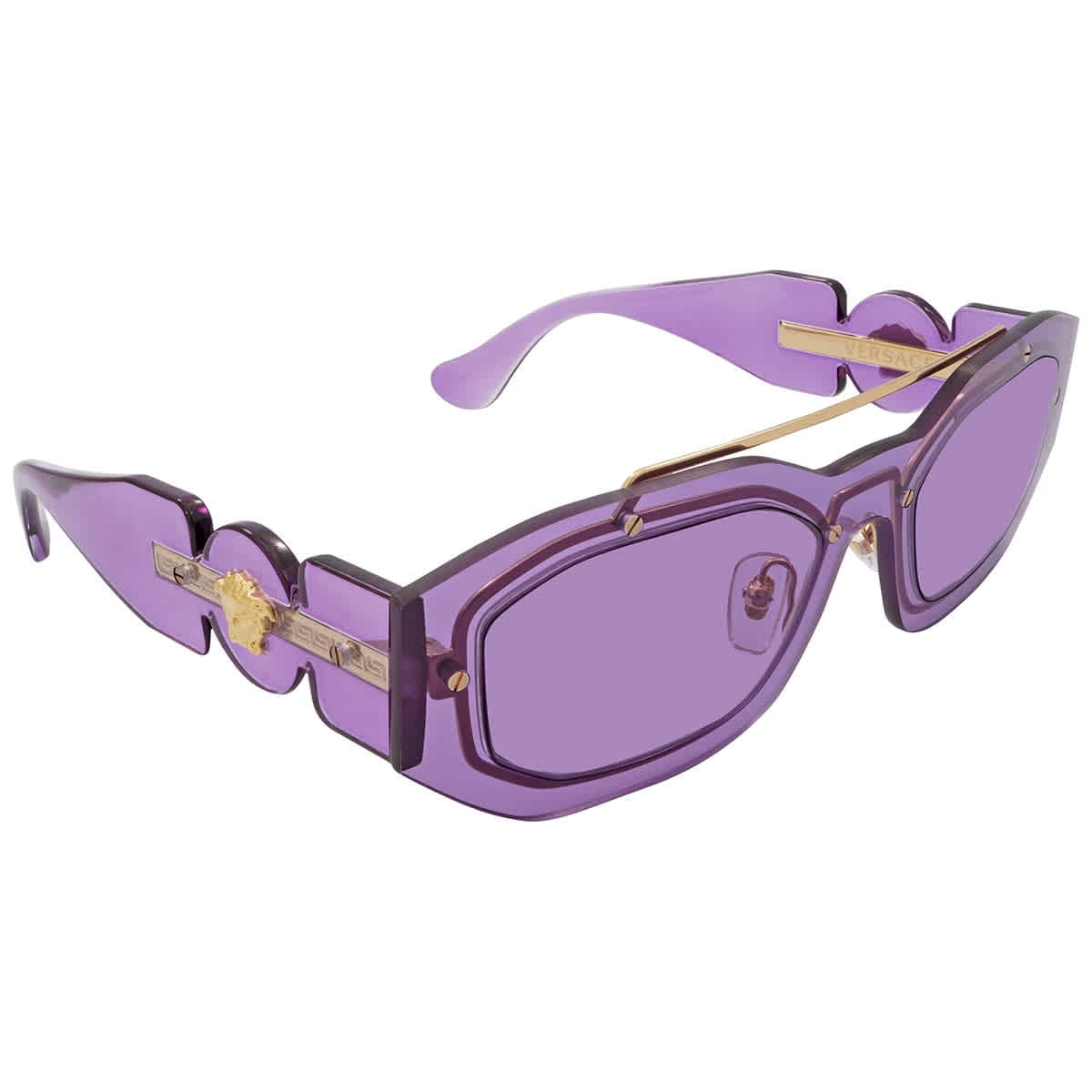 Versace Dark Violet Geometric Unisex Sunglasses VE2235 100269 51 