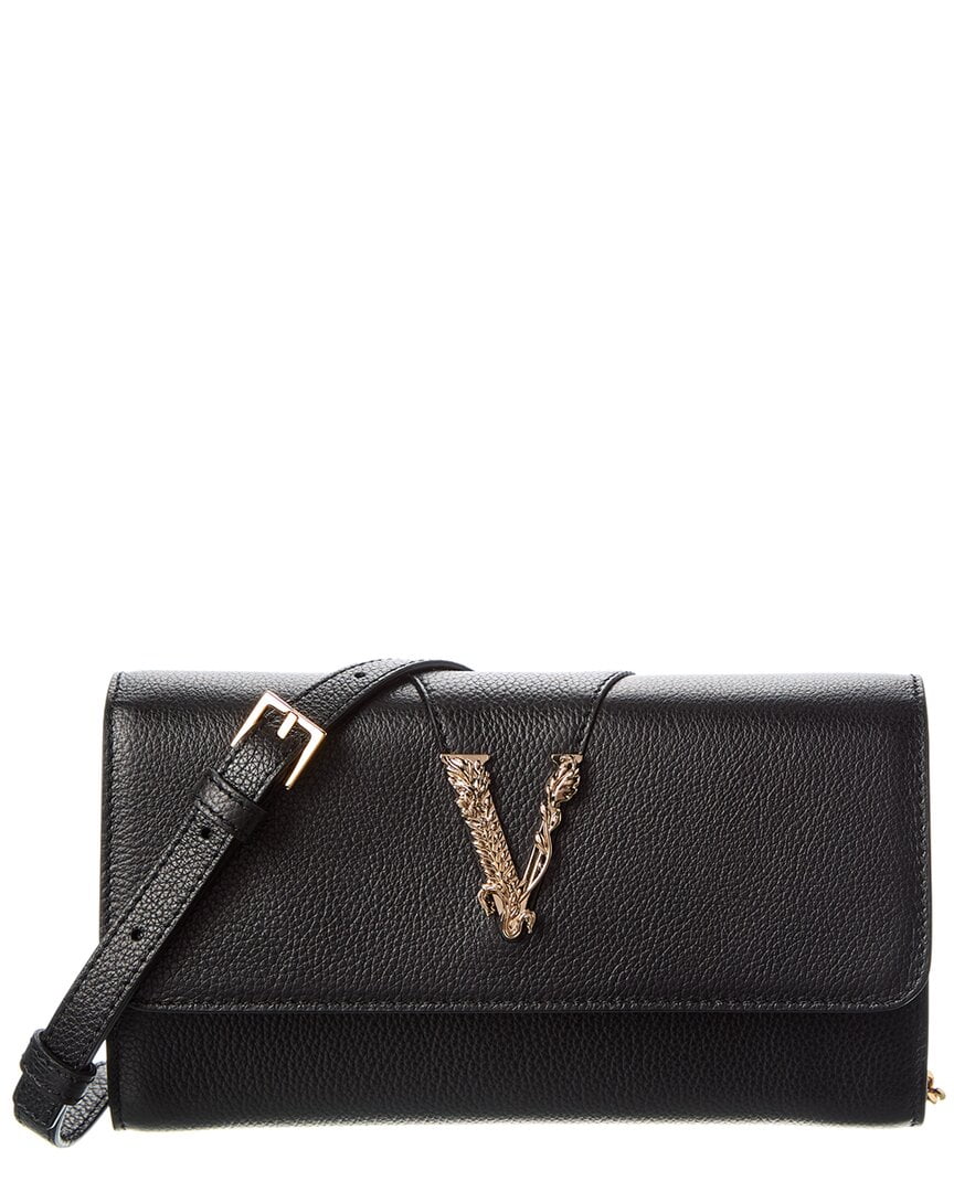 Versace Virtus Leather Wallet On Chain, Black - Walmart.com