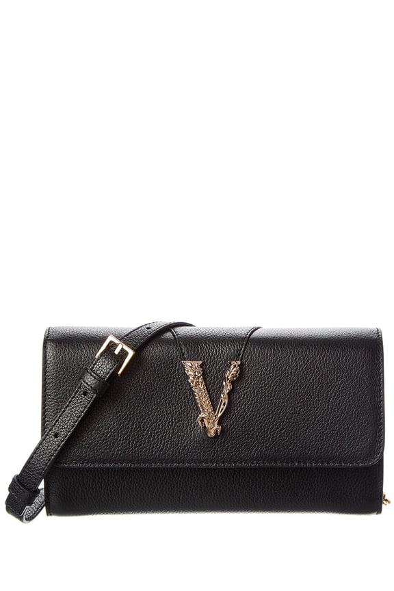Virtus Leather Wallet On Chain, Black