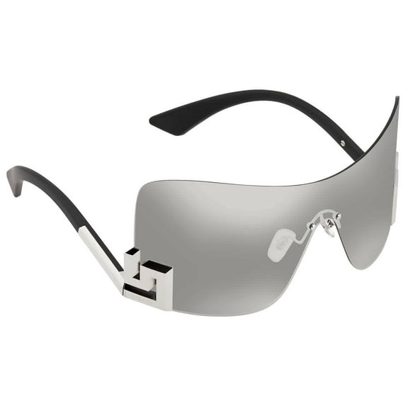 Versace VE 2240 Metal Womens Shield Sunglasses Mirror Silver 40mm Adult
