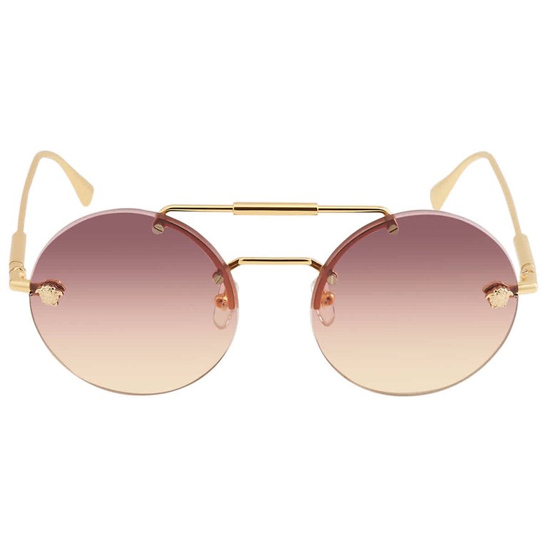 Versace Women\'s Round Brown Gradient Lenses with Gold Frame Sunglasses Versace VE2281 XXL (64 - 13) with Brown lenses and Gold  main image 4