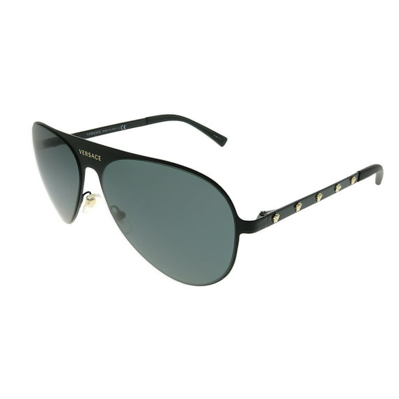 Versace Metal Unisex Aviator Sunglasses Matte Black 59mm Adult