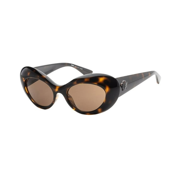 Versace VE 4456U Injected Womens Oval Sunglasses Havana 52mm Adult