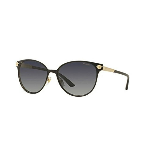 Versace Womens Sunglasses (VE2168) Black/Grey Metal - Polarized - 57mm ...