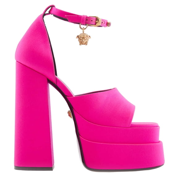 Versace Medusa Aevitas Platform Sandals, Brand Size 37 ( US Size 7 )