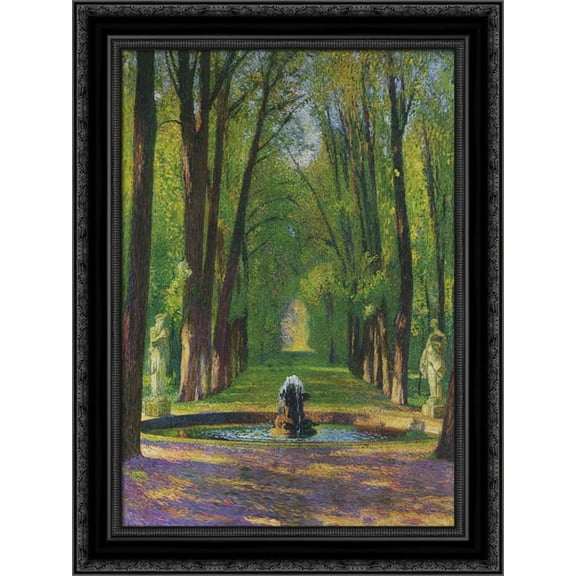 Versailles 19x24 Black Ornate Wood Framed Canvas Art by Martin, Henri