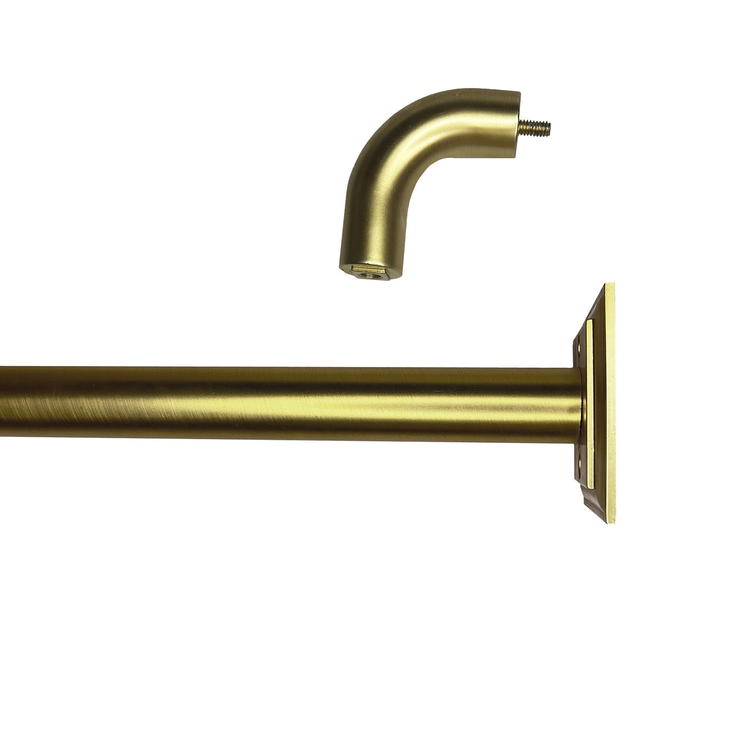 Versailles Adjustable Gold Steel Curtain Rod Set with Finial, 28"-48"