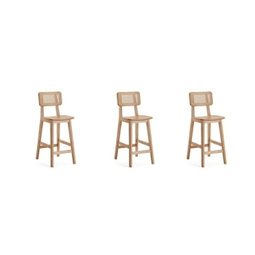 Versailles Counter Stool   and Natural Cane - Set of 3