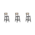 thumbnail image 1 of Manhattan Comfort Versailles 25.98" Wood Counter Stools in Black (Set of 3), 1 of 7