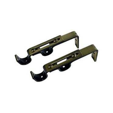 Versailles Double Wall Brackets for 5/8" - 3/4" rods 4.5" - 5" Projection Pair Antique Brass