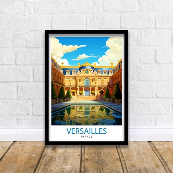 Versailles France Travel Print Versailles Wall Decor Versailles Poster France Travel Prints Versailles Art Print Versailles Illustration, Poster Only