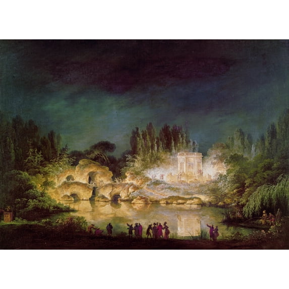 Versailles: Gardens, 1781. /Nillumination Of The Grotto And The Belvedere. Oil On Canvas By Chatelet, 1781. Poster Print by (18 x 24)