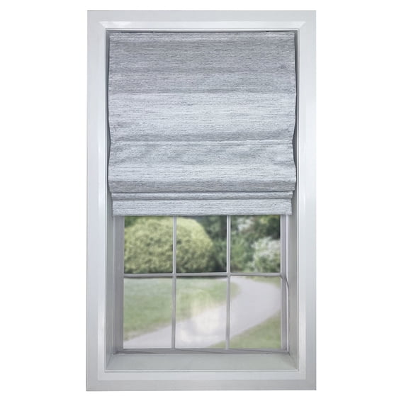 Versailles - Cordless Roman Shade, Caesar Collection, Room Darkening Fabric, 34" x 63", Light Grey