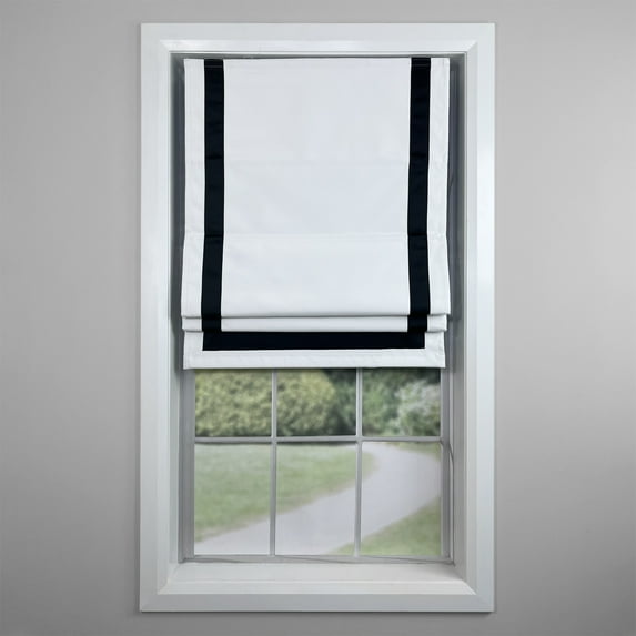 Versailles - Cordless Roman Shade, Valentina Collection, Darkening Fabric, 32" x 63", Black