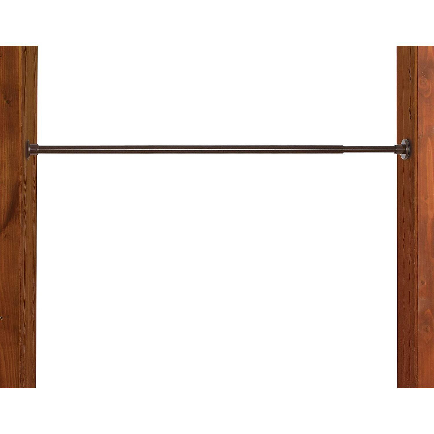 Espresso Stainless Steel Indoor/Outdoor Tension Curtain Rod 66"-120"