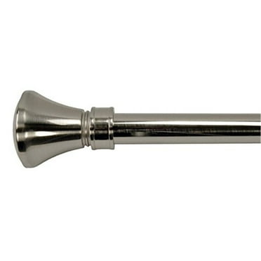 Versailles Lexington Flare Steel Heavy Duty Curtain Rod Set for Windows 28" - 48" Pewter/Silver